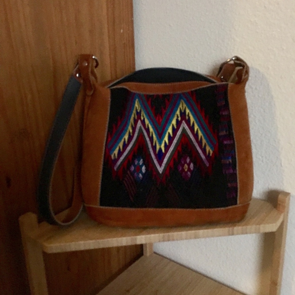 Humble Hilo Huipil and Suede Leather medium bag